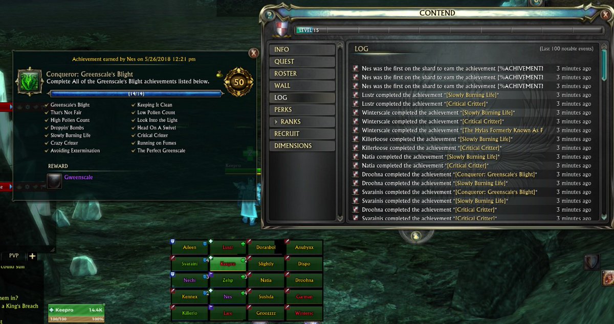 Keepr0's tweet image. &amp;lt;Contend&amp;gt; After server-first 10-man-Conqueror, now the 20-man-Conqueror! #waiting4RoS
Well done Team!
#Shardfirst #Conqueror @Riftgame @TrionWorlds @TrionCreators