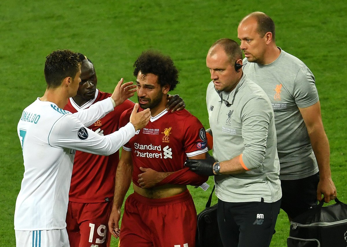 The #UCLFinal ends early for Salah 😢