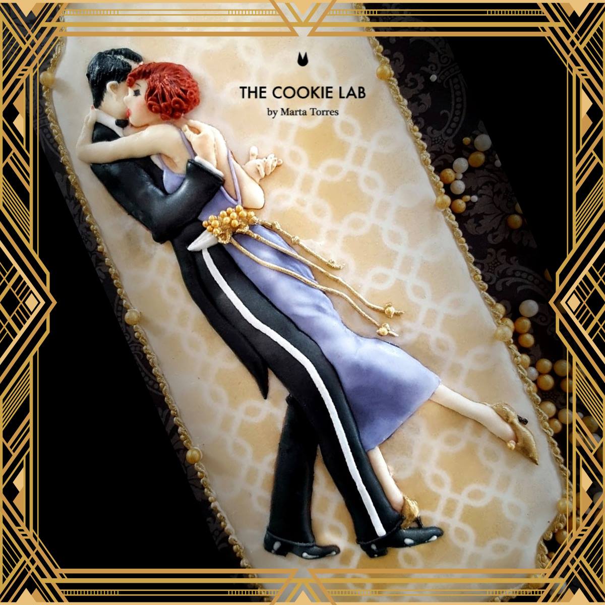 Let's Dance .... a cookie decorated with coloured royal icing - Not Painted - made for the "SweetEasy" a Gatsby inspired Collaboration hosted by <a href="/dragee_kiss/">dragéekíss®</a> facebook.com/drageekiss/?hc…