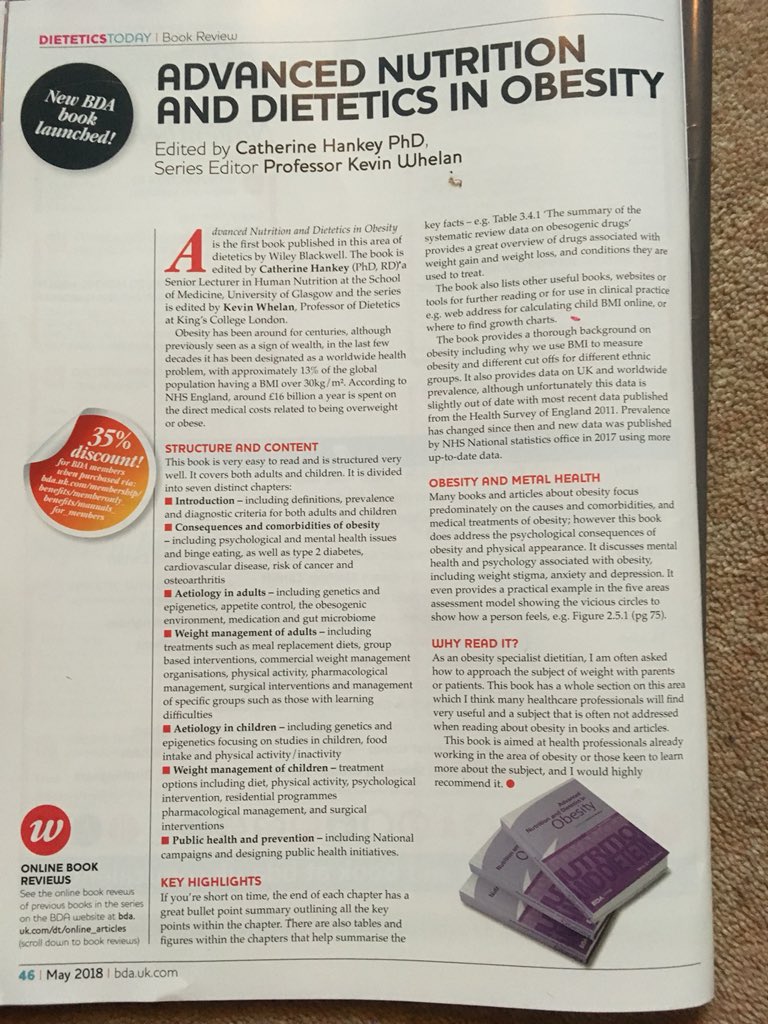 Mpmok's tweet photo. Advanced nutrition and dietetics in obesity. Delighted to have contributed to this - Chapter- Diet to support surgical management of weight loss. @duffbruce &amp; Natasha Ross - Chapter- Surgical management of weight loss in obesity @bariatricBOMSS #obsmuk https://t.co/OyNwjWafdG