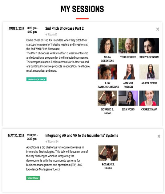 VRAmericas's tweet image. Can&apos;t wait for @ARealityEvent #AWE2018 where our CEO and Co-founder @rosariobc will be presenting in the #WorkTrack. Our company will be also pitching at the @WXRfund 2nd Pitch Showcase. And @rosariobc  and our CRO &amp;amp; Co-founder @lkappaz will be expecting to meet you.