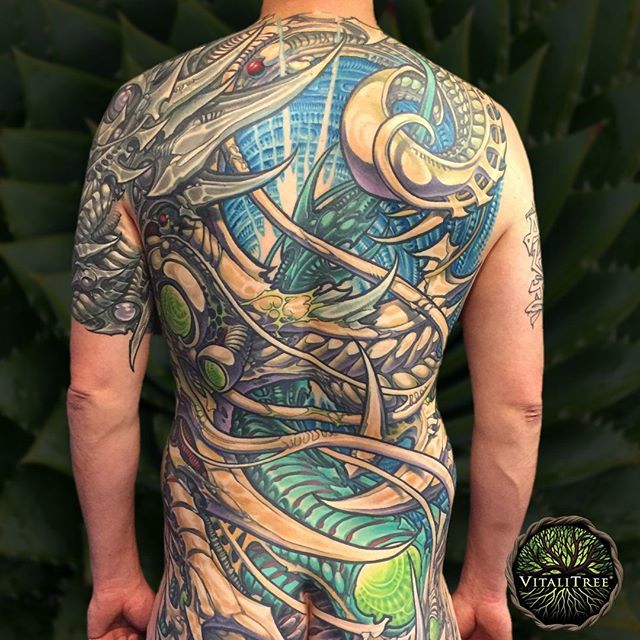 My Biomechanical Tattoo by Ron Earhart of Analog Tattoo San JoseCA   YouTube