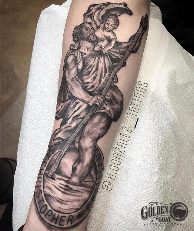 40 St Christopher Tattoo Designs For Men  Manly Ink Ideas