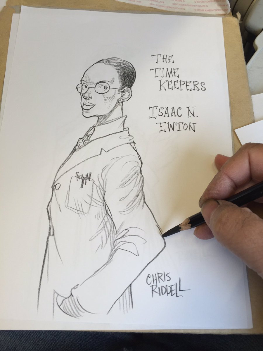 When <a href="/chrisriddell50/">chris riddell</a> visited the school on Thurs some Y8 boys who are writing a dystopian thriller together in the Library during lunch breaks gave him their manuscript &amp; asked if he'd draw some of the characters they made up.

They are going to lose their minds.