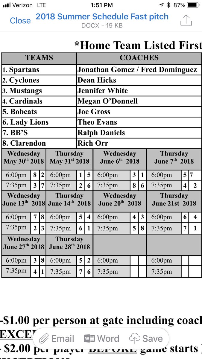 NorthSoftball3's tweet photo. Our first game is Wednesday at 7:35 - be there by 6:45 or if you need a ride I can provide transportation in a school van https://t.co/AbfvJ0ybQL
