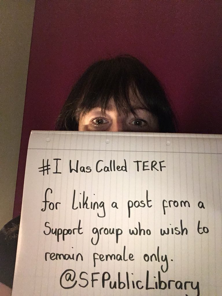 femaleXXnotcis's tweet photo. #IWasCalledTERF
@SFPublicLibrary https://t.co/0aMu6yiRDC