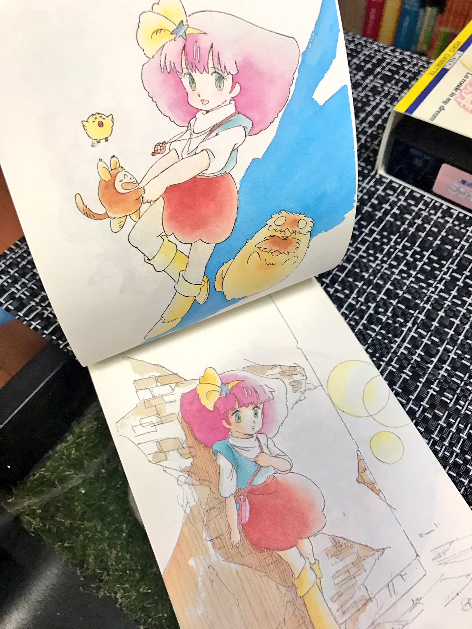 も*な様 わたなべひろし　イラスト入りサイン色紙 ミンキーモモ スタジオライブ も*な様 わたなべひろし イラスト入りサイン色紙 ミンキーモモ