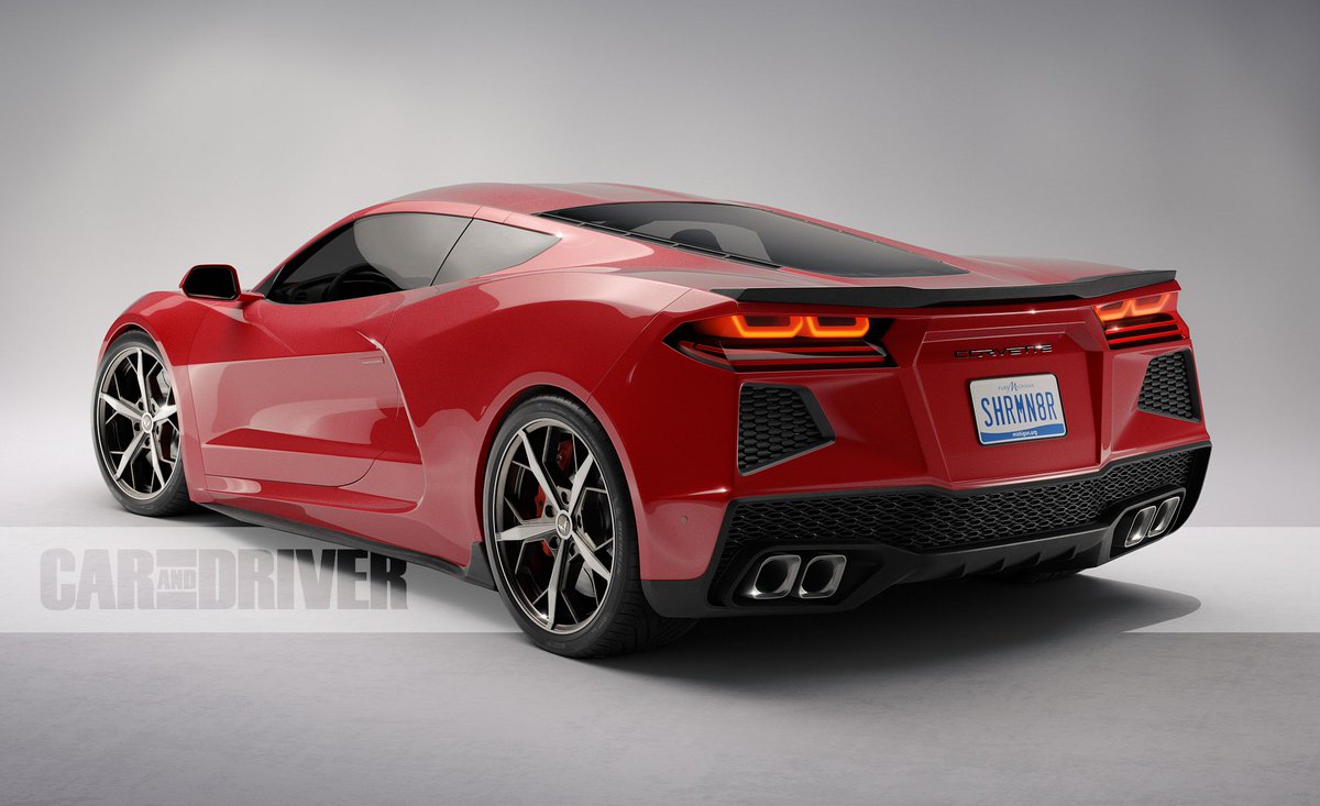 CARandDRIVER's tweet photo. Here’s what to expect from the long-awaited mid-engined @Chevrolet Corvette C8: https://t.co/SEJCfkOt2H https://t.co/rrHdTGZ7A5