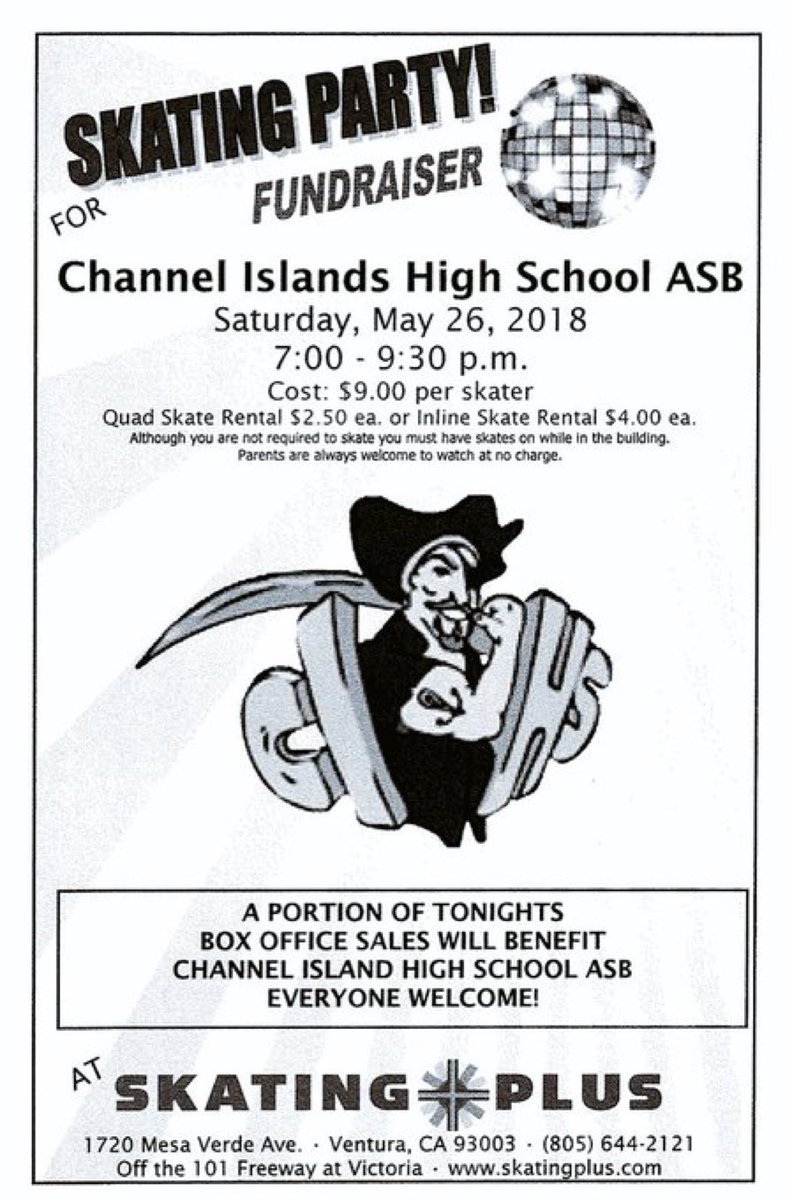 Skating plus fundraiser today! See you there 😃