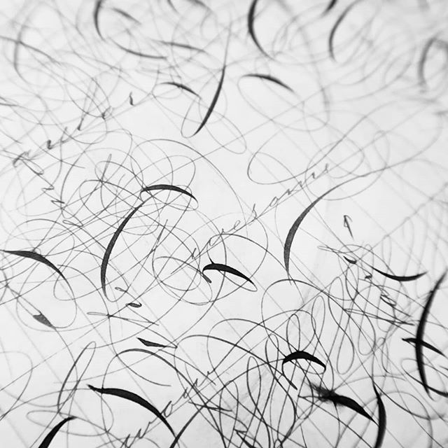 MrMGWard's tweet photo. Hidden among practice strokes like a lion in the jungle... a specimen that I was particularly pleased with. 😅 "Awesome"
.
Written with a Leonardt Principal EF nib using Walnut ink on Rhodia paper.
.
#postyourpractice #drills #specimens #spencerian #penmanship #ornamentalpenm… https://t.co/gtHbt7xFA2