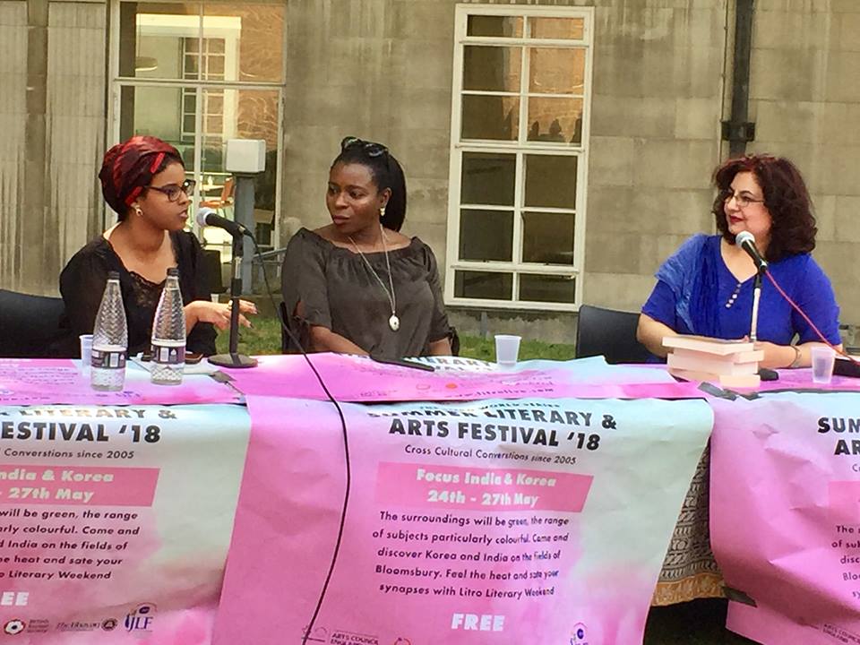QaisraShahraz's tweet photo. Had wful time @LitroMagazine festival @SOAS with Valerie @JacarandaBooks @RuffneckRefugee @marylynnbracht discussing our #books #literature #publishing #WritingAndLiving & #DiversityIsStrength enjoyed chairing panels, reading from my 'The Concubine & The Slave Catcher & exchaning https://t.co/OgkY29Nhdl