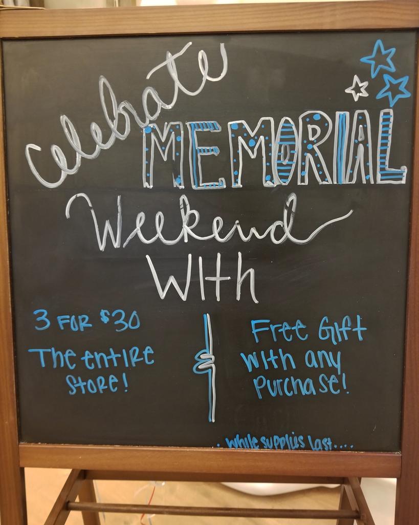 Come celebrate Memorial weekend with Hope Ave Outlet! The entire store is 3 for $30 and get a free gift with every purchase! 

Happy Memorial weekend everyone! 🇺🇸
