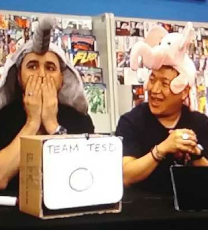 ChunderToons's tweet image. It seems any hat will work for @mingchen37. Careful @BQQuinn. Great job to all involved in @TellEmSteveDave's #elephANTsintheroom