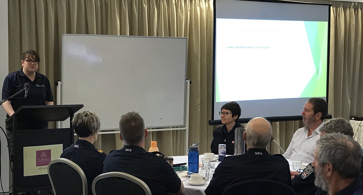 SASEStraining's tweet image. Our next speaker Louise Hincks is talking about #MHFA and the SAFECOM SPAM program at #umf18