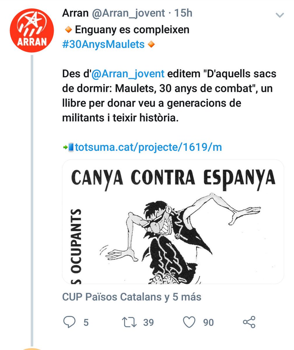 bcnviafora_eng's tweet photo. Catalan secessionists' banners: "Direct action against the settlors [non-secessionists]" 👇
@nytimes @washingtonpost @thetimes @cnni @BBCWorld @Independent @guardian @heraldscotland @daily @SkyNews @euronews @ONUHumanRights
@EU_Commission @FT @DIEZEIT @lemondefr @TheNational https://t.co/EqobNfyMAF