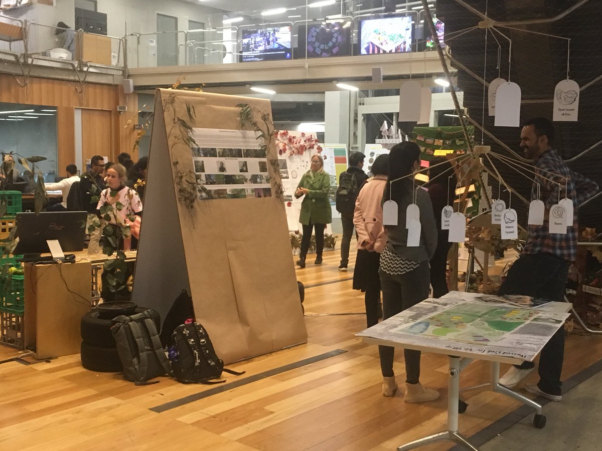 places_calling's tweet photo. The @msdsocial atrium morphs into an exhibition space...nice! Head’s still spinning from so many fascinating conversations at #Placeweekvic - thanks one and all! https://t.co/BLzICbcK6Y