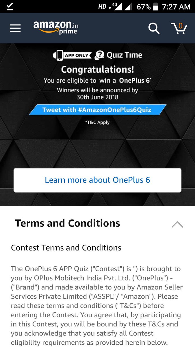 sahilx110's tweet photo. #AmazonOnePlus6Quize
Hope for win https://t.co/Cckdl8F0kp