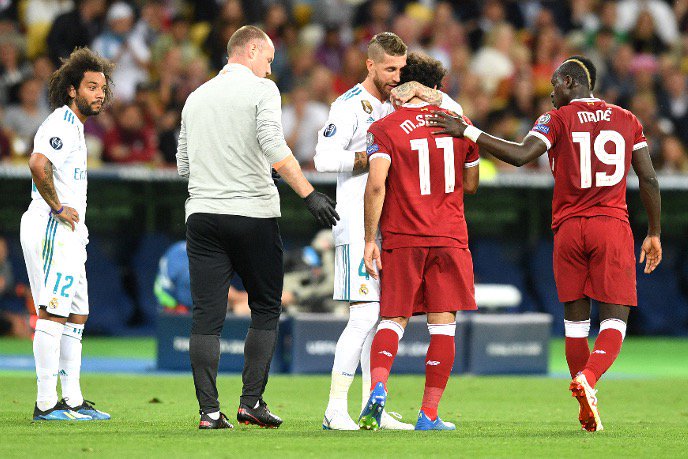 FootballFactly's tweet photo. “What happened to Salah is sad, you never want to see that happen but with that being said I have no guilt, he locked arms with me first and after that there was nothing I can do. People complaining about it have never kicked a ball in their life”

- Sergio Ramos https://t.co/RtJj7xCRm1