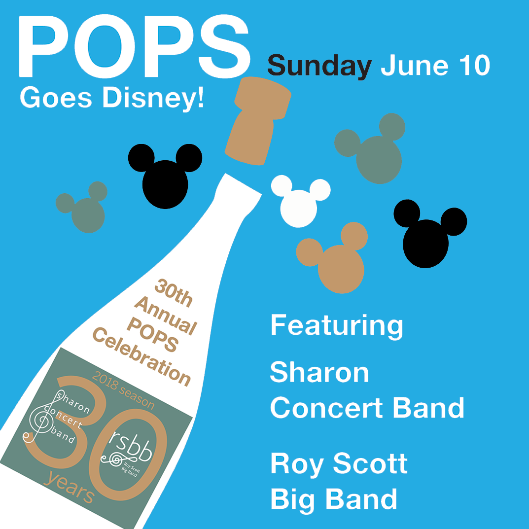 TheSharonBands's tweet photo. Join Sharon Concert Band and Roy Scott Big Band for our 30th Annual POPS Concert featuring well-known compositions from classic Disney movies. Sunday June 10 @ 2pm@ Lake Pearl, Wrentham; starting at 12:30 pm for brunch option ticket. https://t.co/CfHZbqvp2Y