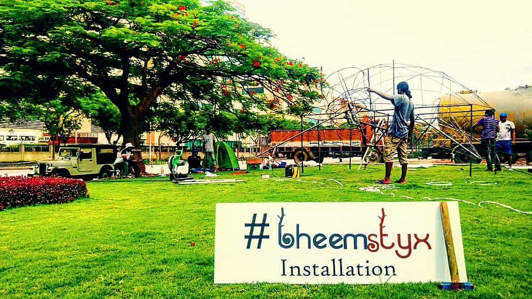 bheemkk's tweet photo. Stay informed this  #worldenvironmentday There is no #planetb Coming soon..  #bheemstyxinstallation  #crewatwork #installationart #hugeinstallation #saynotoplastic #savetheearth  #worldenvironmentday2018 #nammabengaluru #india https://t.co/c3fAJENVOU