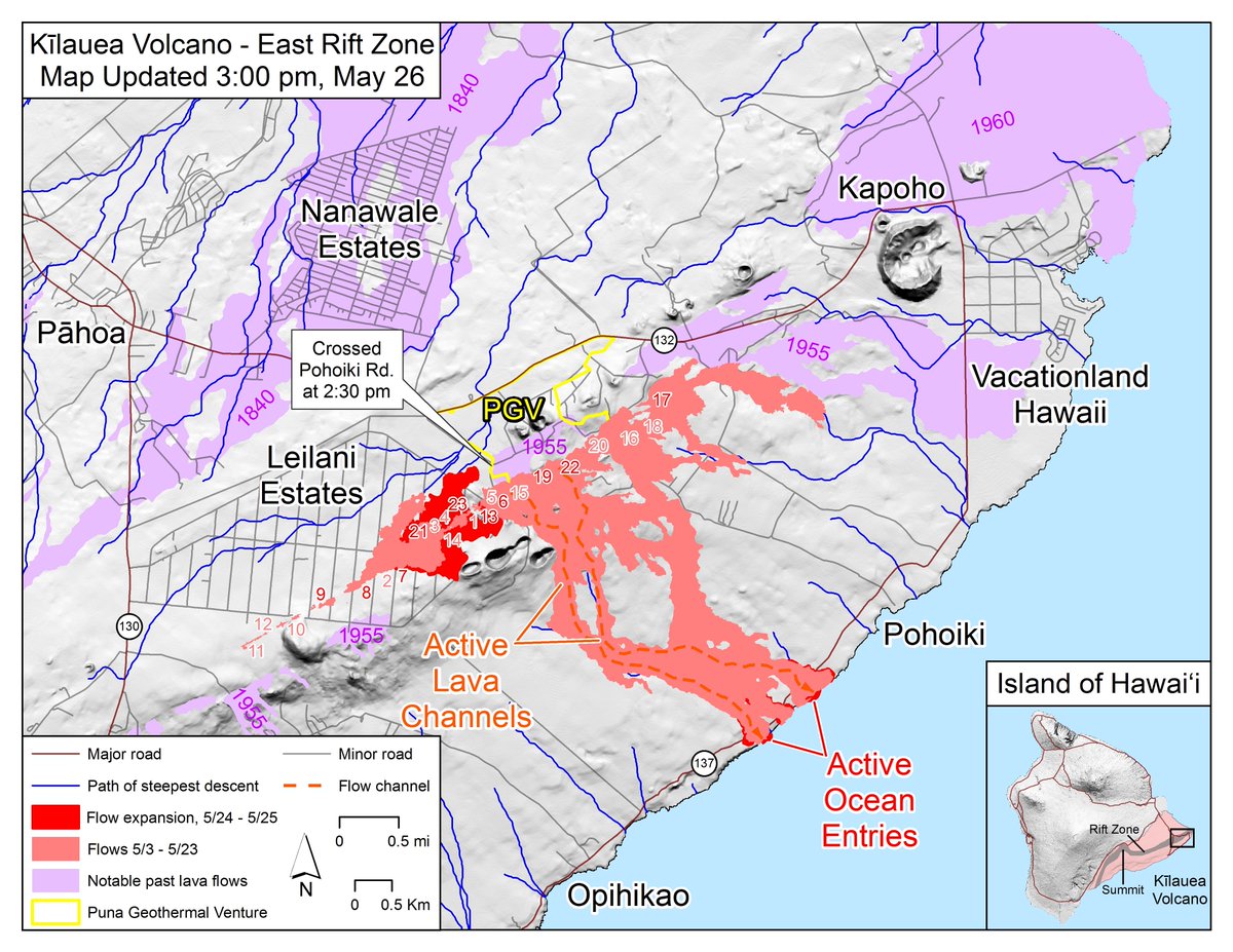 Hawaii S Kilauea Volcanism Earthquakes 2022 Lower Puna Eruption Map Addition