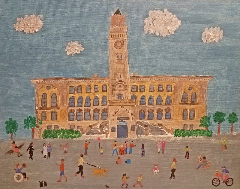 My entry for <a href="/ArtsWorcester/">ArtsWorcester</a> “One” show is now ready! Who can answer these? 1) Where is it? 2) Which band is playing? 3) What is the statue on the right which I deliberately left vague? 4) Why did I leave it vague? Reception Fri Jun 15 - the amazing Jose Castillo will be playing!