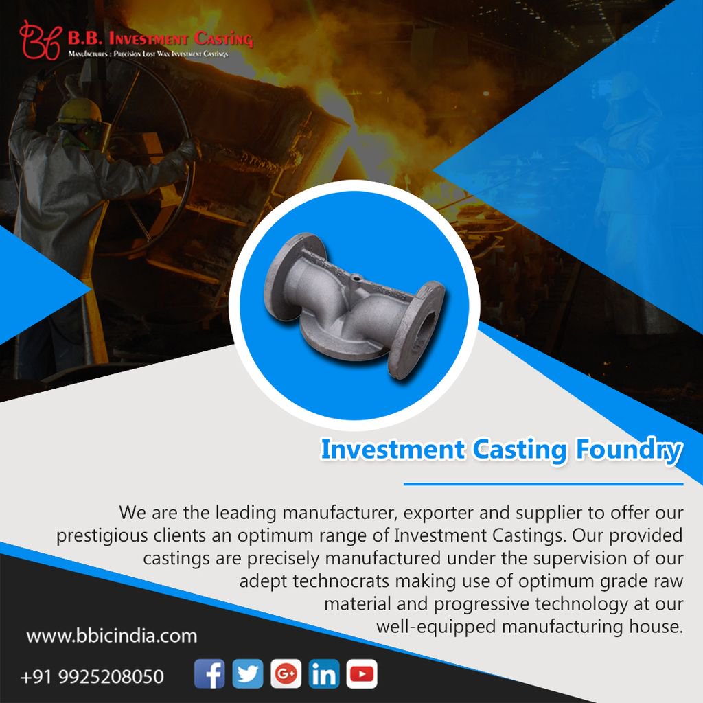 bbcastingindia's tweet photo. We are the leading #manufacturer, exporter and supplier to offer our #prestigious clients an optimum range of Investment Castings. Our provided #castings are precisely #manufactured under the #supervision of our adept #technocrats making use of optimum #grade raw material. https://t.co/pQ48QZO3gE