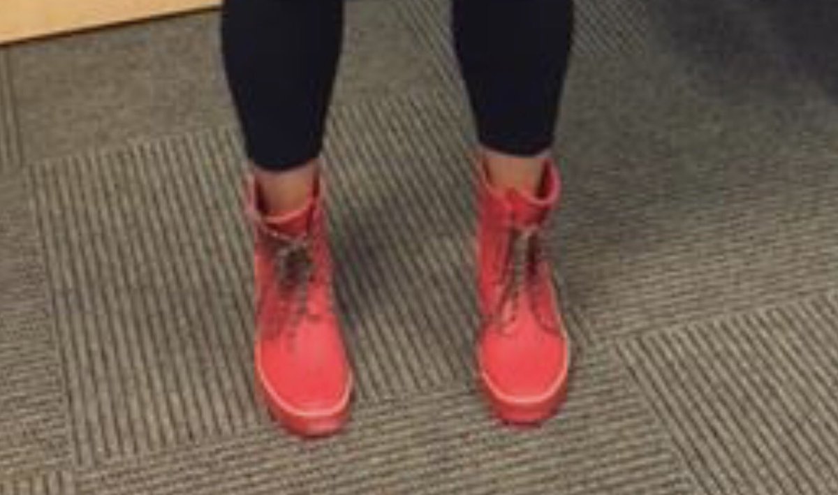 harrisongolden's tweet photo. If you watched @WVLALocal33 News tonight, you may have noticed @MorganBeard and I reference @DanielleUliano’s red rainboots. Here they are!
P.S.: That NASA sweater is out of this world. #RIPAlanBean #lawx https://t.co/UQ5ekcOHtV