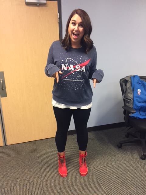 harrisongolden's tweet photo. If you watched @WVLALocal33 News tonight, you may have noticed @MorganBeard and I reference @DanielleUliano’s red rainboots. Here they are!
P.S.: That NASA sweater is out of this world. #RIPAlanBean #lawx https://t.co/UQ5ekcOHtV