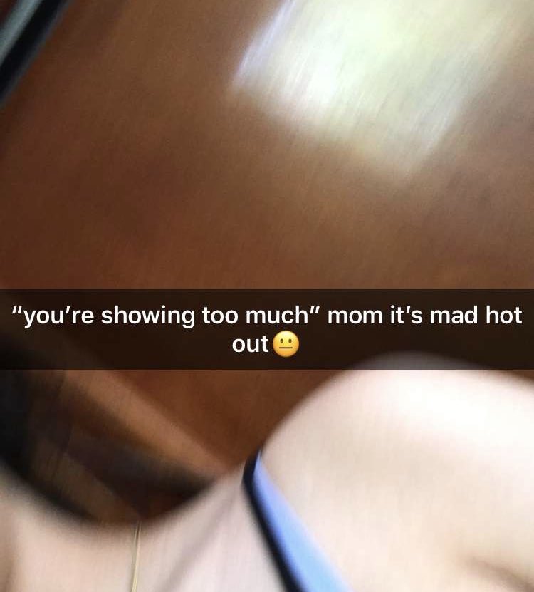 TWF_2020's tweet photo. Wearing a tank top is “showing too much”. Society is officially indoctrinated—parents think this too?! #timesup when will we realize #enoughisenough https://t.co/vWnV1oTDLq