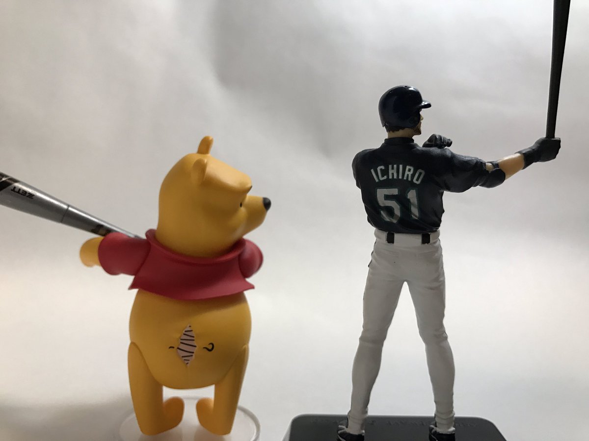 Shosasa3 プーさん イチロー 夢の共演 オモ写 フィギュア くまのプーさん くまのプーさんのホームランダービー イチロー ミニチュア