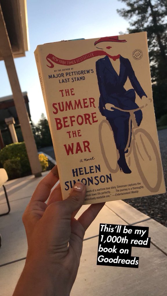 ezepeze11's tweet photo. Can’t wait for my “read” number to roll over from 999 to 1,000 😍😍😍 #thesummerbeforethewar #helensimonson https://t.co/8lNekkQag9