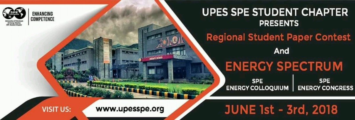 spe_upessc's tweet photo. With just 6 days to go, UPES SPE is all set for the RSPC and Energy Spectrum!
#UPES_SPE #EnhancingCompetence #RSPC18 https://t.co/jhS9P2VNvc