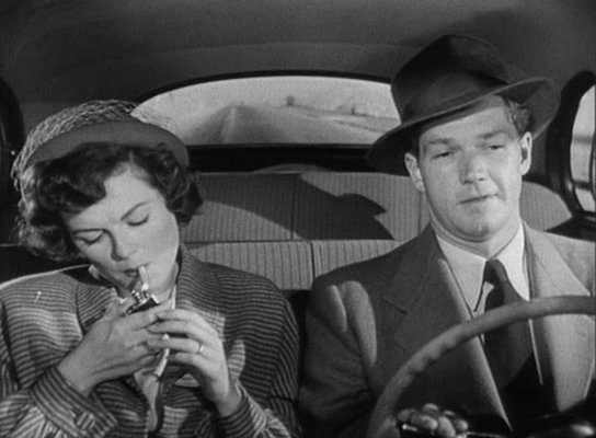 I don't advocate smoking, but I have to say that Barbara Hale has some  serious badassery in this film. #NoirAlley #TheClayPigeon