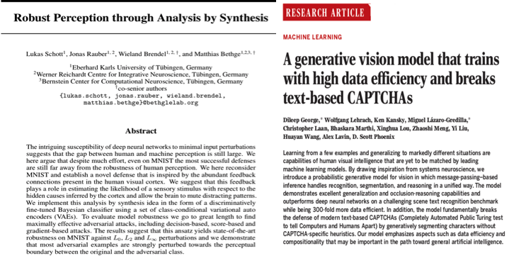 Very interesting parallels between the nice new work from @bethgelab  and our work on RCN. arxiv.org/abs/1805.09190
1) Both emphasize the role of feedback, and generative models 2) Robustness vs maximizing accuracy on limited test set.