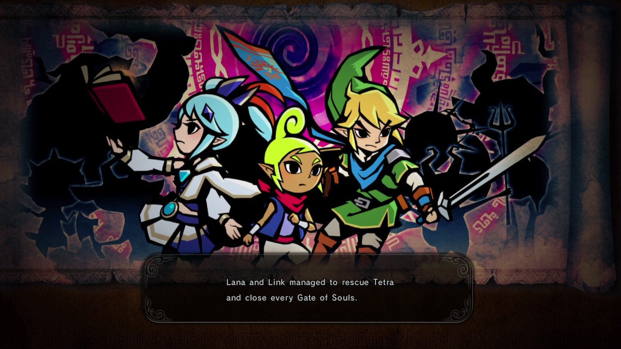 Link, Tetra, and Lana working together