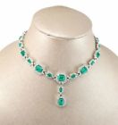 Vintage CINER Flawed Emerald Glass Rhinestone Drop Dangle Lavalier Necklace Check It Out #rhinestonedangle ebay.to/2IEWh62