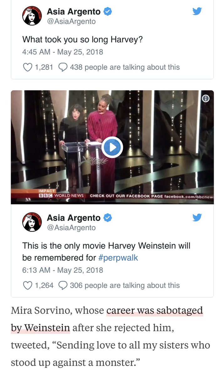 mgoodfriend44's tweet photo. TY @HelloGiggles for feat. another rape survivor’s tweet RT by @RoArquette w/ @rosemcgowan, @asiaargento &amp; @mirasorvino. (My) nightmare, “The Top Gun Rapist” was sentenced to 50 yrs, 10 yrs later thx to #rapekit retesting &amp; #NYPDSVU.  https://t.co/iegg3dMKTc #TimesUp #Weinstein https://t.co/Yd7XwmVzMQ
