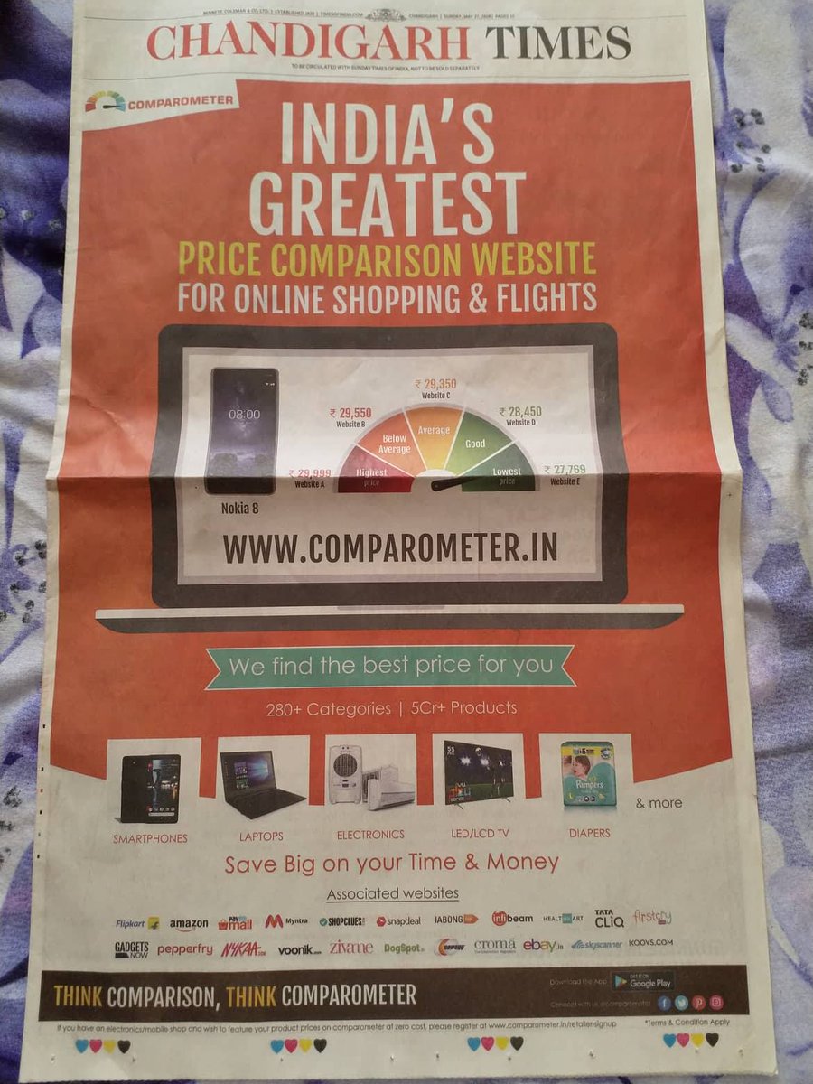 Comparometer's tweet photo. Here we come!
Thank you for the wonderful response. Happy Comparing! :)
Visit https://t.co/8tB6kCNhnZ now!
@Flipkart @amazonIN @PaytmMall @firstcryindia @Pepperfry @infibeam @ShopClues @JaarvisA @snapdeal
#Comparometer #branding #TOI #Chandigarh #Ludhiana #Mohali #StartupIndia https://t.co/mv69STtxlV