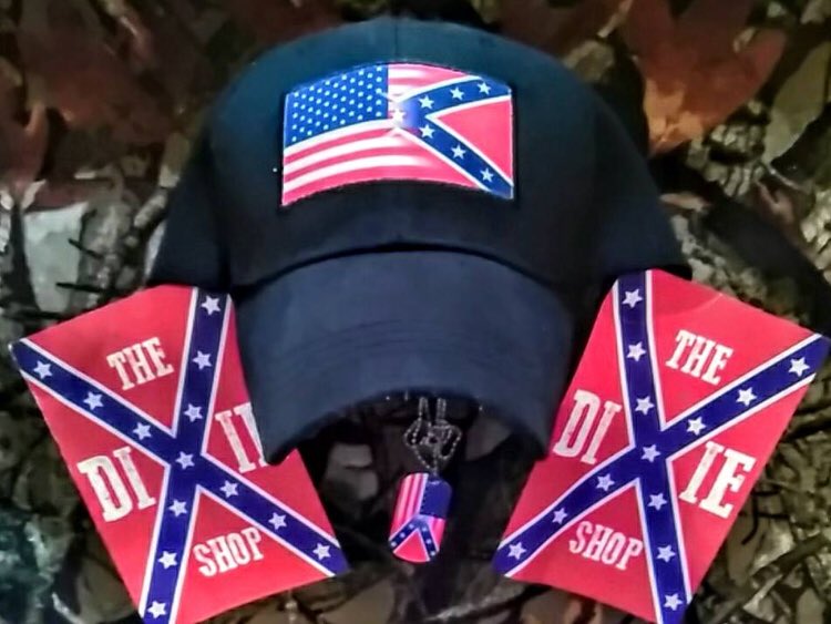 TheDixieShop's tweet photo. From Mr.GetYaDixieOn himself! 😏🇺🇸✨ @rednekdipper loveeee it! #GetYaDixieOn #TheDixieShop #ConfederateFlag #Rebel #Redneck #America #Merica #AmericanToConfederateFlag #YeeYee #Camo #Hunting #Dixie https://t.co/xMdVNkkokh