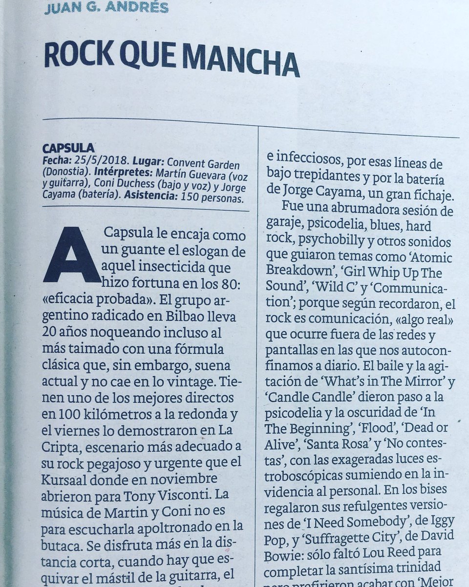 GHotsak's tweet image. Gaur #dvn  ikusia! @capsula_band  kritika! #lacripta #juangandres #rock #hotsak hotsak.com