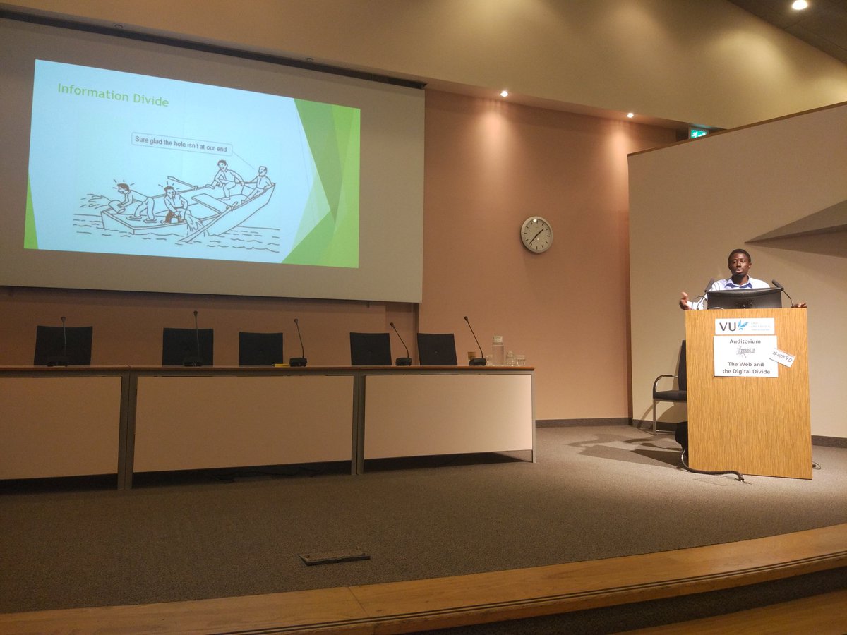 victordeboer's tweet photo. "'their' problems are 'our' problems" @UDSGhana's @franditt kicks off the #web4d afternoon with a talk about access to weather information in Northern Ghana #ict4d #web4d https://t.co/2A5tD5ZgPp