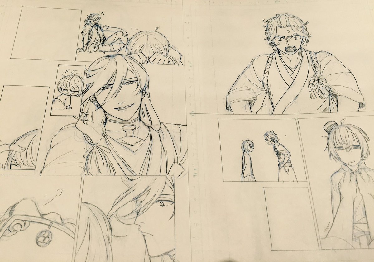 よ〜〜〜やく人物の下書きに入ったぞぉ〜〜〜💪 間に合うのか… 