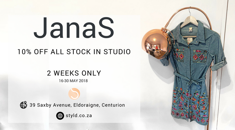 Styld_co_za's tweet photo. Only 1 WEEK LEFT to get 10% OFF all JanaS stock! Hurry on over to our Styld Studio on Saxby to have a look.
Address:39 Saxby Avenue, Eldoragine, Centurion.
#styld #styldobssession #southafrican #designer #stylist #love #simplystyld
-Link in Bio:https://t.co/tFwAdLRMhJ https://t.co/hbLdAwpv1Q