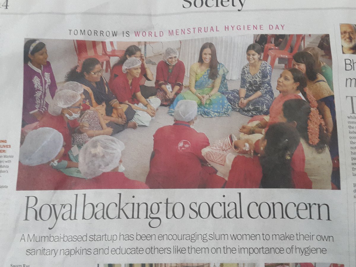 Meghan Markle with Myna Mahila Foundation. #MeghanMarkle #Menstrualhygeine