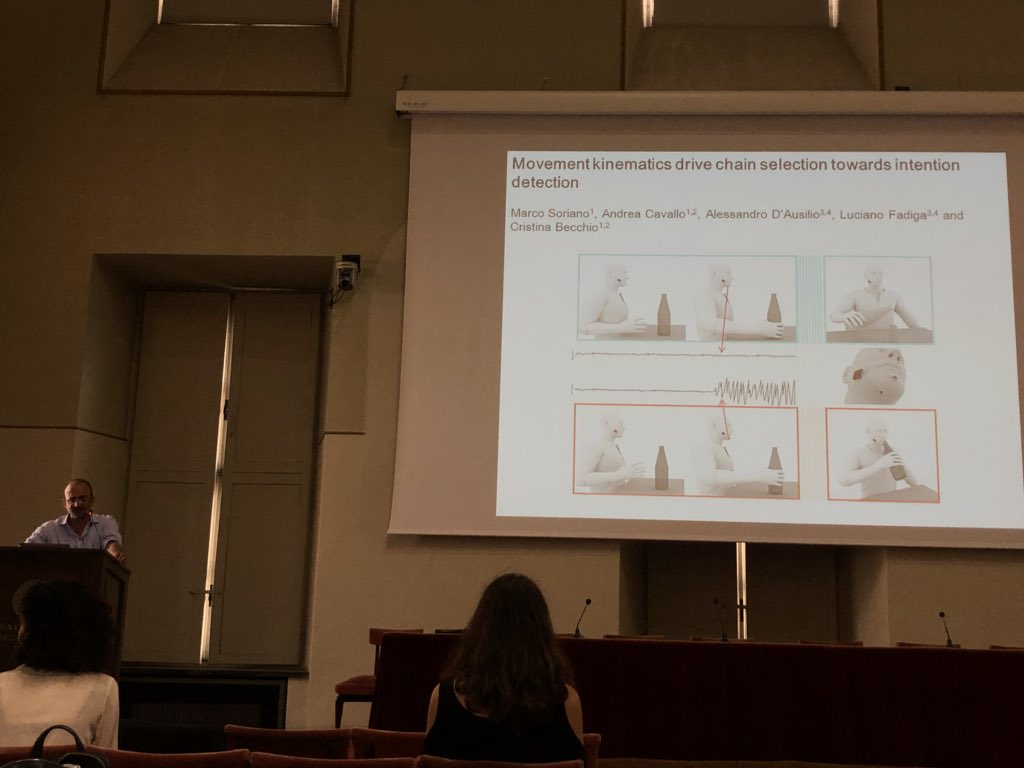 Movement #kinematics drive chain selection towards #intention detection -Luciano Fadiga at #MeeTo2018 #motorchain #mirror #neurons #MirrorNeurons @IITalk