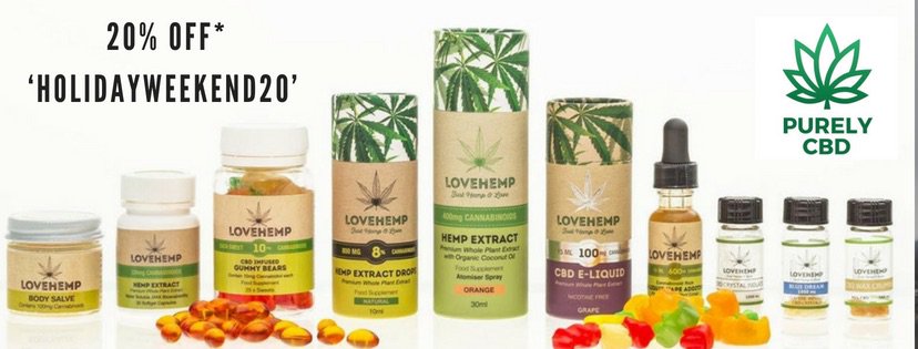 PurelyCBD's tweet image. SAVE 20% this holiday weekend on all Lovehemp, #Canabidol Gel-tabs and Canabidol 500mg Vape liquids, while stocks last when you checkout with code ‘HOLIDAYWEEKEND20’ at purelycbd.co.uk #cbd #cbdoil #bankholiday #sale