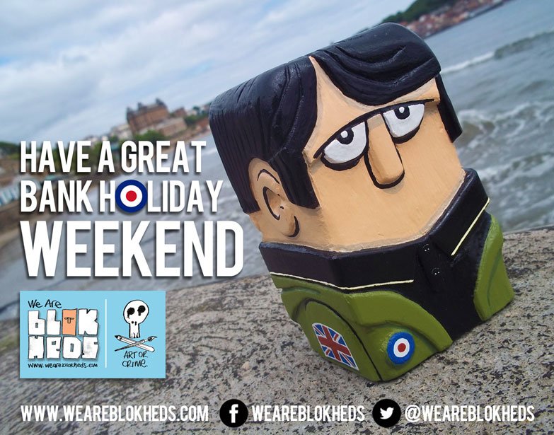 weareblokheds's tweet photo. Have a great bank holiday all! https://t.co/BGLecVACBW #JimmyTheMod #Mod #BankHoliday #weareblokheds #woodcarvings #streetart #urbanart #paintings #illustration #merch https://t.co/CZtw1LBcNi