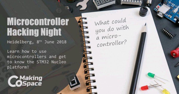 HDStartup's tweet photo. Unsere Freunde vom CoMakingSpace bieten einen kostenlosen Einsteigerworkshop für Microcontroller-Programmierung an: 
https://t.co/XjVSgLpMn9  - vielleicht auch eine gute Vorbereitung für den Sensors &amp; {data} | Hackaton! -> https://t.co/RhxVhuaiL4 https://t.co/2iQHDS0QBt