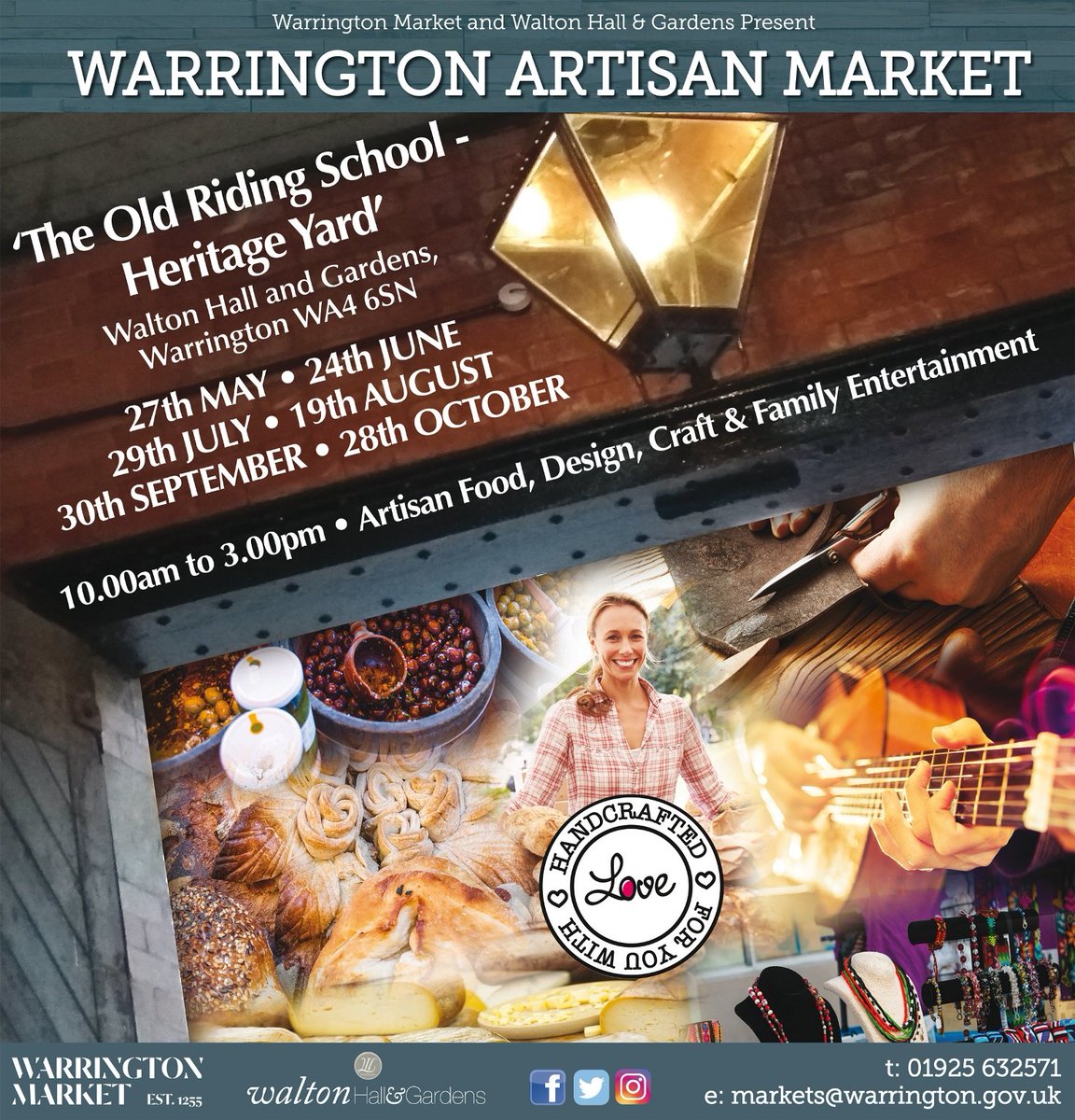 Come along to <a href="/Walton_Gardens/">Walton Hall and Gardens</a>  today as they play host to the very first #WaltonArtisanMarket brought to you by @warringtomarket! Fun starts at 10am - great way to spend your bank holiday Sunday!